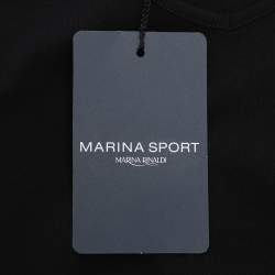 Pre Owned Marina Sport by Marina Rinaldi Black Jersey Logo T-Shirt L