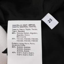 Pre Owned Marina Rinaldi White/Black Printed Cotton Blend Belted Overcoat L