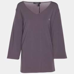 مملوكة مسبقًا Marina Sport by Marina Rinaldi Lilac Jersey Logo Top L