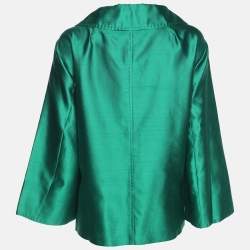 Pre Owned Marina Rinaldi Green Silk Top L