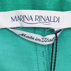Pre Owned Marina Rinaldi Green Silk Top L
