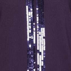 مملوكة مسبقًا Marina Sport by Marina Rinaldi Purple Stretch Knit Sequined Cardigan XL