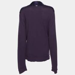 مملوكة مسبقًا Marina Sport by Marina Rinaldi Purple Stretch Knit Sequined Cardigan XL