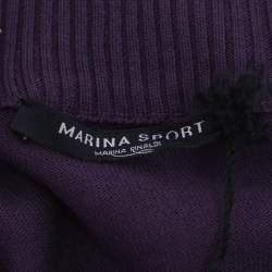 مملوكة مسبقًا Marina Sport by Marina Rinaldi Purple Stretch Knit Sequined Cardigan XL