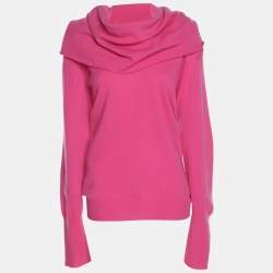 Pre Owned Marina Rinaldi Pink Knit Full Sleeve Sweater L