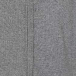 مملوكة مسبقًا سترة مارينا رينالدي رمادية محبوكة بأزرار أمامية مقاس كبير جداً