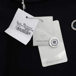 مملوكة مسبقًا Voyage by Marina Rinaldi Navy Blue Wool Blend Double Breasted Long Jacket L