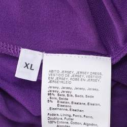 Pre Owned Marina Rinaldi Purple Jersey Midi Dress XL