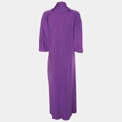 Pre Owned Marina Rinaldi Purple Jersey Midi Dress XL
