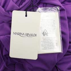 Pre Owned Marina Rinaldi Purple Jersey Midi Dress XL