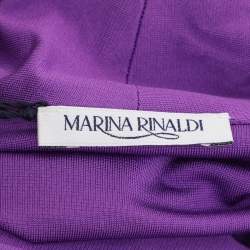 Pre Owned Marina Rinaldi Purple Jersey Midi Dress XL