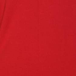 Pre Owned Marina Rinaldi Red Jersey V Neck Top L