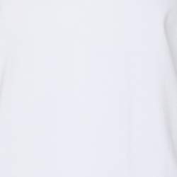 Pre Owned Marina Sport by Marina Rinaldi White Jersey Logo V Neck Top L