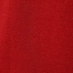 Pre Owned Marina Sport by Marina Rinaldi Red Stretch Knit V Neck Sweater XL