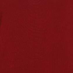 Pre Owned Marina Sport by Marina Rinaldi Red Stretch Knit V Neck Sweater XL