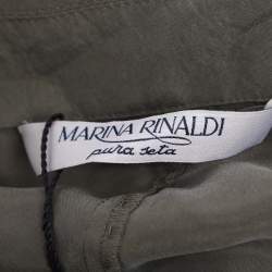 Pre Owned Marina Rinaldi Green Satin Wrap Around Midi Dress L