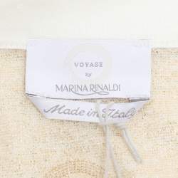 مملوكة مسبقًا بلوزة فويج باي مارينا رينالدي بفتحة عنق على شكل V محبوكة قابلة للتمدد بلون كريمي مقاس كبير