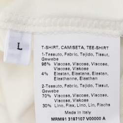 مملوكة مسبقًا بلوزة فويج باي مارينا رينالدي بفتحة عنق على شكل V محبوكة قابلة للتمدد بلون كريمي مقاس كبير