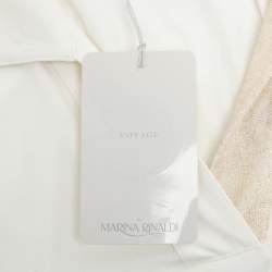 مملوكة مسبقًا بلوزة فويج باي مارينا رينالدي بفتحة عنق على شكل V محبوكة قابلة للتمدد بلون كريمي مقاس كبير