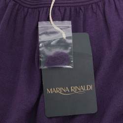 Pre Owned Marina Rinaldi Purple Stretch Knit Sequin Neck Tie Tops L