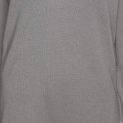 مملوكة مسب قًا قميص قطن رمادي ممتد بأكمام طويلة وياقة V مارينا سبورت من مارينا رينالدي مقاس كبير