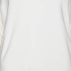 Pre Owned Marina Rinaldi Cream Jersey V Neck Tops L