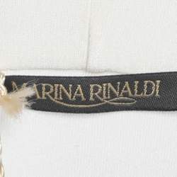 Pre Owned Marina Rinaldi Cream Jersey V Neck Tops L