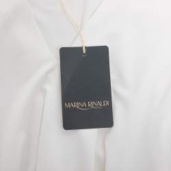 Pre Owned Marina Rinaldi Cream Jersey V Neck Tops L