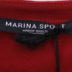 مملوكة مسبقًا Marina Sport by Marina Rinaldi Dark Red Jersey V Neck Sweater L