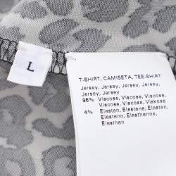 مملوكة مسبقًا Voyage by Marina Rinaldi Grey Animal Print Jersey Scoop Neck Tunic L