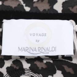 مملوكة مسبقًا Voyage by Marina Rinaldi Grey Animal Print Jersey Scoop Neck Tunic L