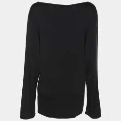 Pre Owned Marina Rinaldi Black Jersey Long Sleeve Sweater L