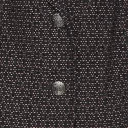 Pre Owned بليزر مارينا رينالدي أسود/وردي بنمط الجاكار بزر واحد مقاس كبير