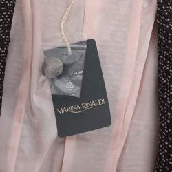 Pre Owned بليزر مارينا رينالدي أسود/وردي بنمط الجاكار بزر واحد مقاس كبير