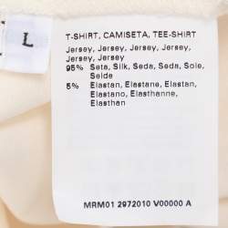 مملوكة مسبقًا بلوزة مارينا رينالدي بياقة دائرية وأكمام قصيرة من قماش الجيرسي باللون الكريمي مقاس كبير