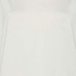 مملوكة مسبقًا بلوزة مارينا رينالدي بياقة دائرية وأكمام قصيرة من قماش الجيرسي باللون الكريمي مقاس كبير