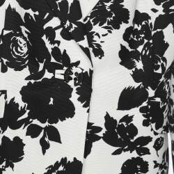 مملوكة مسبقًا Marina Rinaldi Black/White Ottoman Print Single Breasted Blazer L