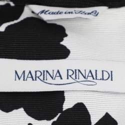 مملوكة مسبقًا Marina Rinaldi Black/White Ottoman Print Single Breasted Blazer L
