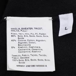 Pre Owned بلوزة مارينا رينالدي بأكمام شيفون وجيرسي أسود مقاس كبير