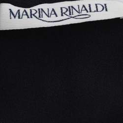 Pre Owned بلوزة مارينا رينالدي بأكمام شيفون وجيرسي أسود مقاس كبير