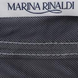 مملوكة مسبقًا توب جيرسي مارينا رينالدي شريط كحلي/أبيض بياقة مستديرة مقاس كبير جدًا