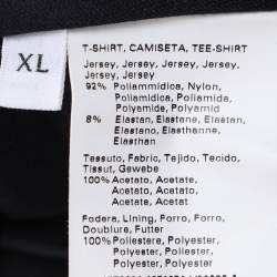 مملوكة مسبقًا توب جيرسي مارينا رينالدي شريط كحلي/أبيض بياقة مستديرة مقاس كبير جدًا