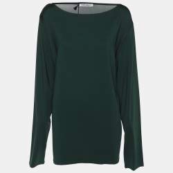 Pre Owned Marina Rinaldi Green Jersey Long Sleeve Sweater L