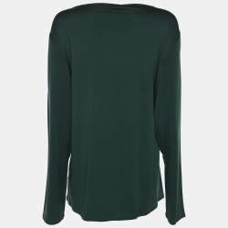 مملوكة مسبقًا سترة مارينا رينالدي خضراء بأكمام طويلة من جيرسي مقاس كبير