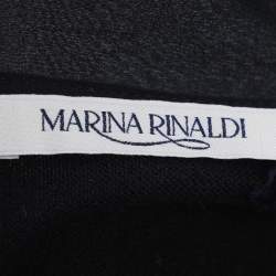 مملوكة مسبقًا سترة مارينا رينالدي سوداء جيرسي/شيفون متصلة مقاس كبير