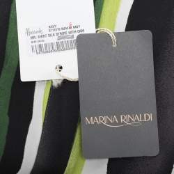Pre Owned Marina Rinaldi Multicolor Stripe Silk Shirt L