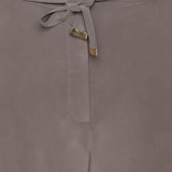Pre Owned Marina Rinaldi Grey Silk Wide Leg Trouser L