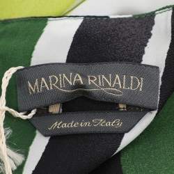 مملوكة مسبقًا Marina Rinaldi Multicolor Striped Silk Sleeveless Dress L