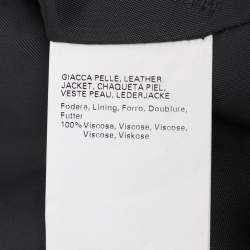 Pre Owned Marina Rinaldi Grey Synthetic Leather Long Jacket L
