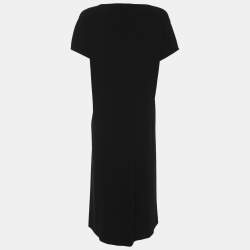 Pre Owned Marina Rinaldi Black Crepe Embellished Dress L